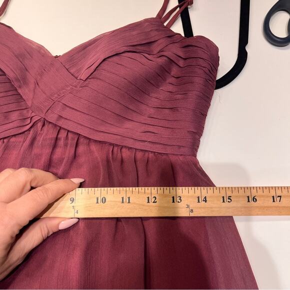 Anthropologie BHLDN Burgundy Brigitte Formal Gown Medium - Picture 8 of 10